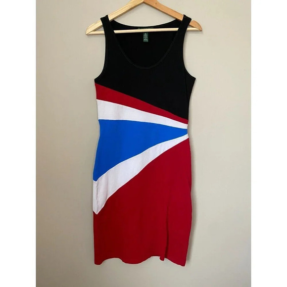 Lauren Ralph Lauren Size Small Sleeveless Bodycon Colorblock Stretch Midi Dress - Picture 3 of 16